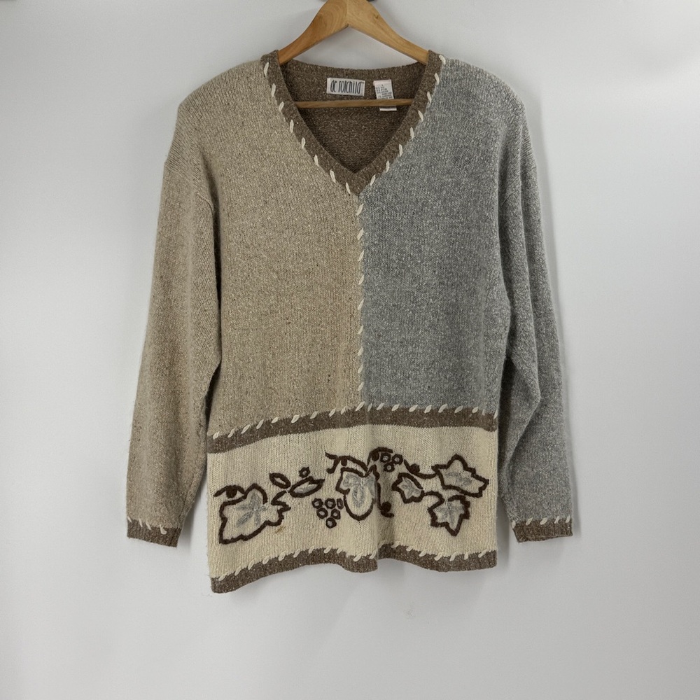 De Rotchild Vintage Lambswool and silk blend sweater embroidered relaxed fit